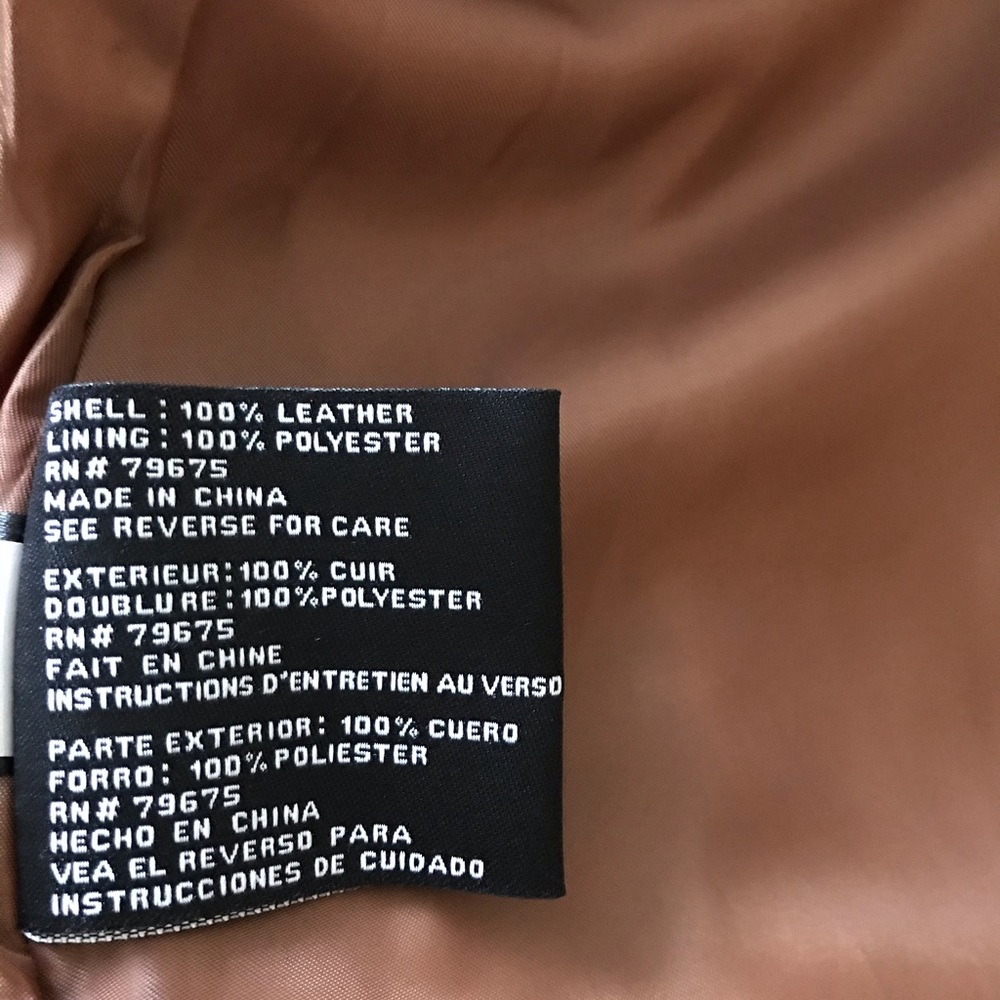 Camel Leather Biker Style Jacket - Picture 7 of 8